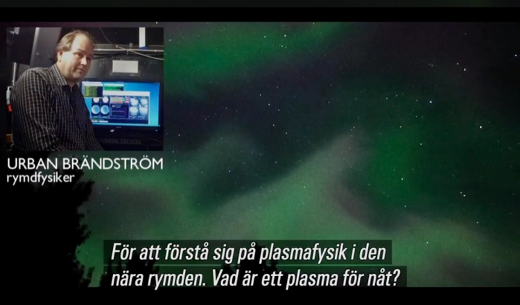 Rymdfysikern Urban Brändström i SVT-inslaget, skärmdump från SVT