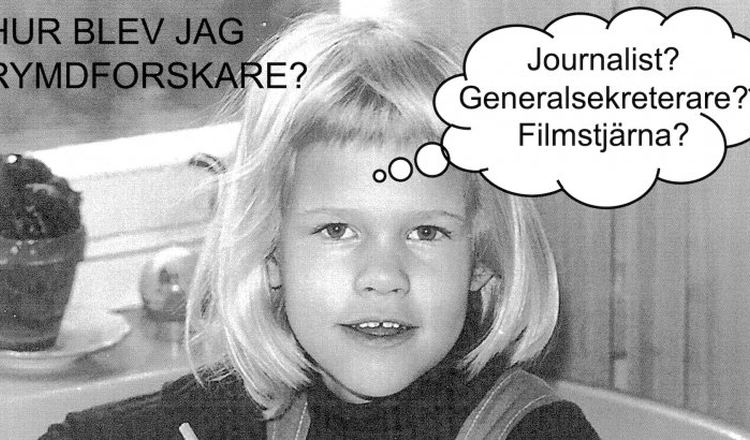 Gabriella Stenberg Wieser som barn med tankebubbla "journalist? generalsekreterare? filmstjärna?" Gabriella Stenberg Wieser som barn med tankebubbla "journalist? generalsekreterare? filmstjärna?"