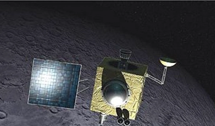 Illustration gjord av ESA av satelliten Chandrayan-1, som fortfarande sedan oktober 2008, är i omloppsbana runt månen. Illustration gjord av ESA av satelliten Chandrayan-1, som fortfarande sedan oktober 2008, är i omloppsbana runt månen.