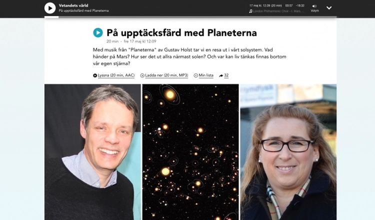 Porträtt av Ulf Danielsson och Ella Carlsson Sjöberg på Sveriges Radios webbsidor.