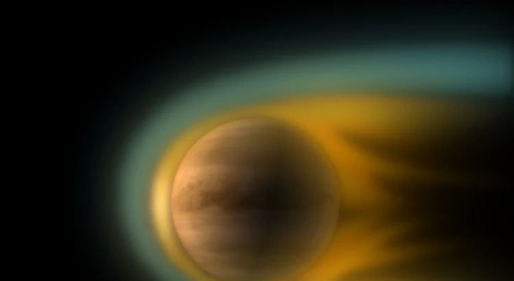 Illustration of Venus and its atmosphere Illustration of Venus and its atmosphere