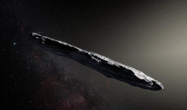 Comet Interceptor ska jaga ifatt en ännu oupptäckt komet med IRF-instrument ombord. Artistisk illustration visar I/'Oumuamua, den första identifierade himlakroppen från ett annat stjärnsystem som passerat genom solsystemet.