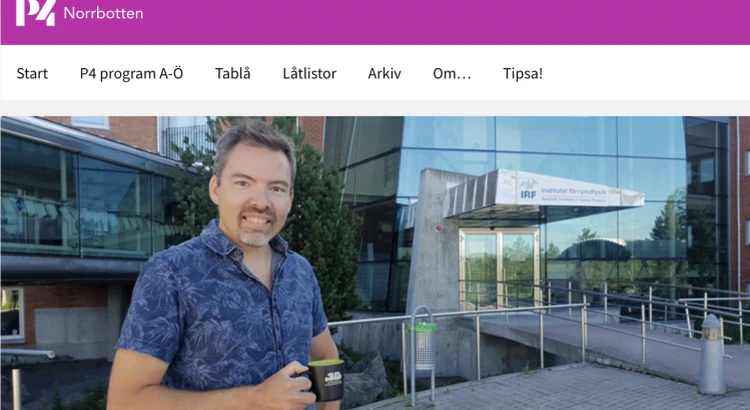 Johan Kero på skärmdump från P4 Norrbotten