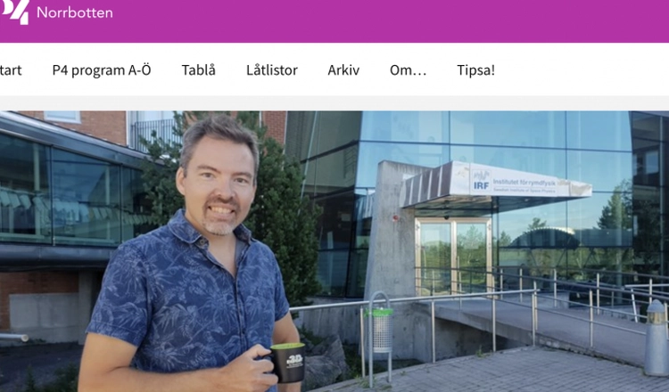 Johan Kero på skärmdump från P4 Norrbotten Johan Kero på skärmdump från P4 Norrbotten