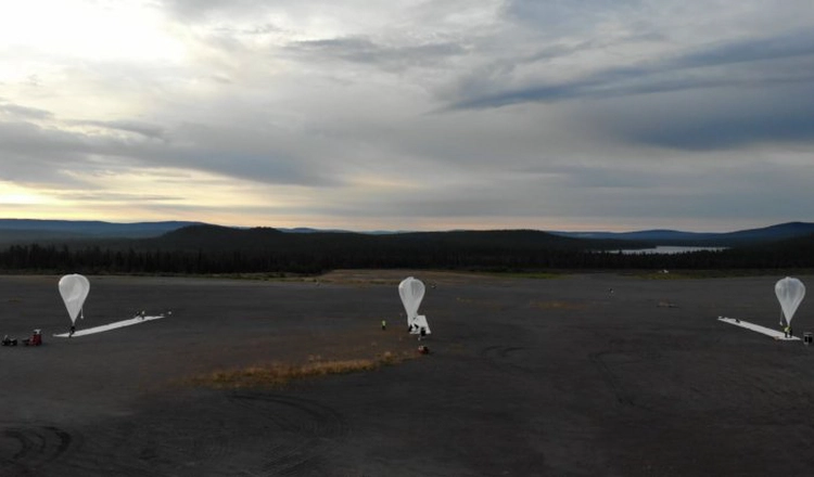 De tre ballongerna redo på Esrange