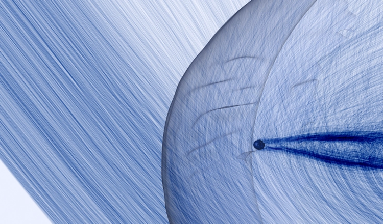 En visualisering av magnetfältlinjer i rymdplasma runt kometen 67P Churyumov-Gerasimenko.