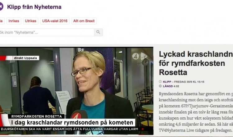 Skärmdump av intervju med Gabriella Stenberg Wieser i TV4-nyheterna fredag 30 september