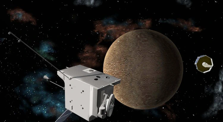 BepiColombos två satelliter, MPO och Mio kommer att undersöka Merkurius och dess magnetosfär. BepiColombos två satelliter, MPO och Mio kommer att undersöka Merkurius och dess magnetosfär.