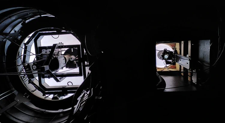 The ALIS_4D camera at the head office in Kiruna (left) and the all-sky camera (right)