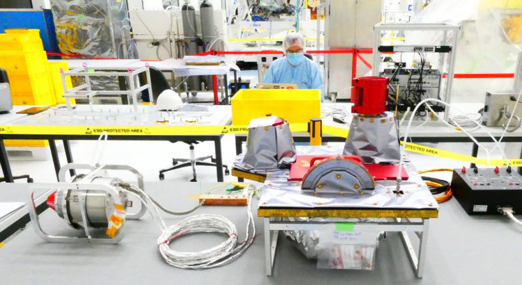 Various JUICE instruments in a clean room Various JUICE instruments in a clean room