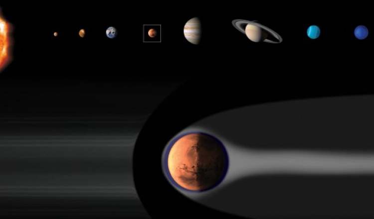 Närområdet runt planeten Mars