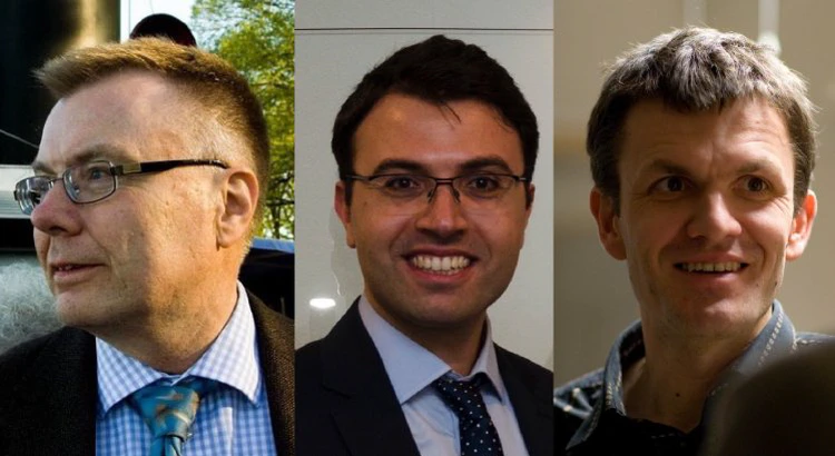 Från vänster Mats André, IRF i Uppsala, Shahab Fatemi, IRF i Kiruna och Andris Vaivads, IRF i Uppsala. Från vänster Mats André, IRF i Uppsala, Shahab Fatemi, IRF i Kiruna och Andris Vaivads, IRF i Uppsala.