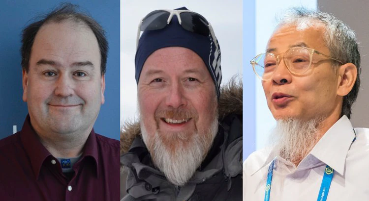 Porträtt av Urban Brändström, Vesa Alatalo och Masatoshi Yamauchi Porträtt av Urban Brändström, Vesa Alatalo och Masatoshi Yamauchi