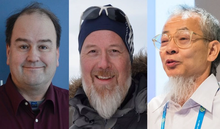 Porträtt av Urban Brändström, Vesa Alatalo och Masatoshi Yamauchi