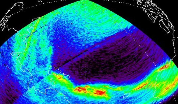 Norrskensovalen avbildad med IRF:s instrument Pia ombord på den svenska mikrosatelliten Astrid-2