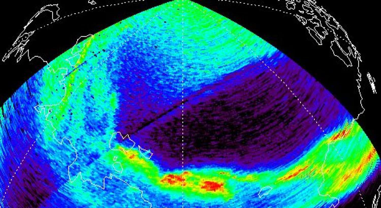 Norrskensovalen avbildad med IRF:s instrument Pia ombord på den svenska mikrosatelliten Astrid-2 (Bild: IRF) Norrskensovalen avbildad med IRF:s instrument Pia ombord på den svenska mikrosatelliten Astrid-2 (Bild: IRF)