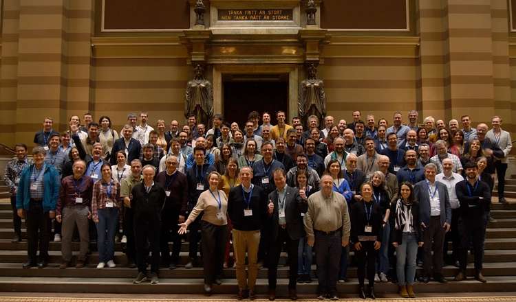 Gruppbild med deltagare från Juice Science Working Team Meeting (SWT) i Uppsala, 15 maj 2025.