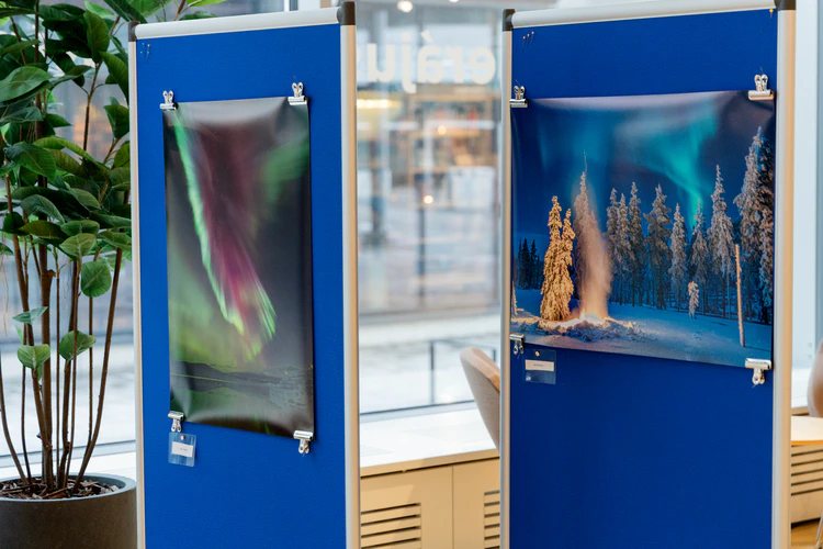 Norrskensbilder presenteras på Kiruna stadsbibliotek