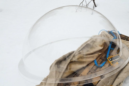 The protective dome on the ground