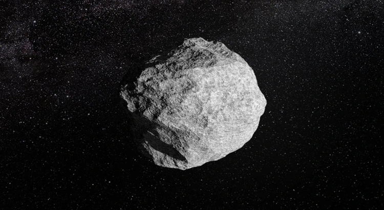 Artistisk illustration av en asteroid. Artistisk illustration av en asteroid.