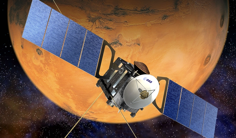 Mars Express och Mars.