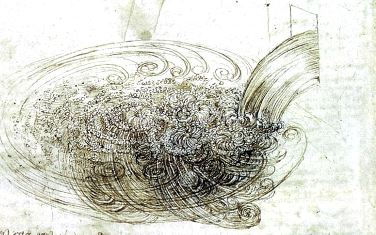 Whirlpools of water. Image: Leonardo da Vinci, RL 12660, Windsor, Royal Library.