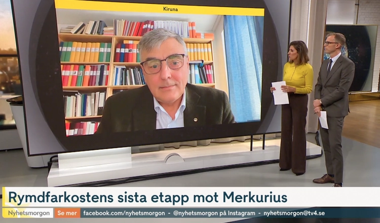 Stas Barabash i TV4 Nyhetsmorgon om BepiColombo inför separation av transportmodul