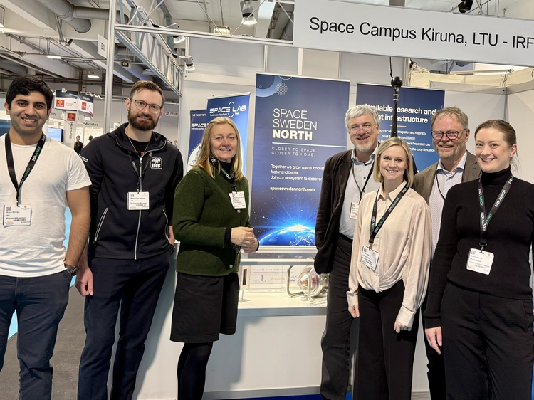 Employees from IRF, LTU, LTU Business and Space Sweden North at Space Tech Expo in Bremen