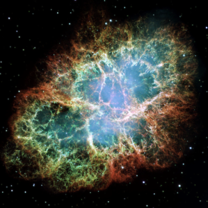 The highly turbulent supernova remnant Crab nebula